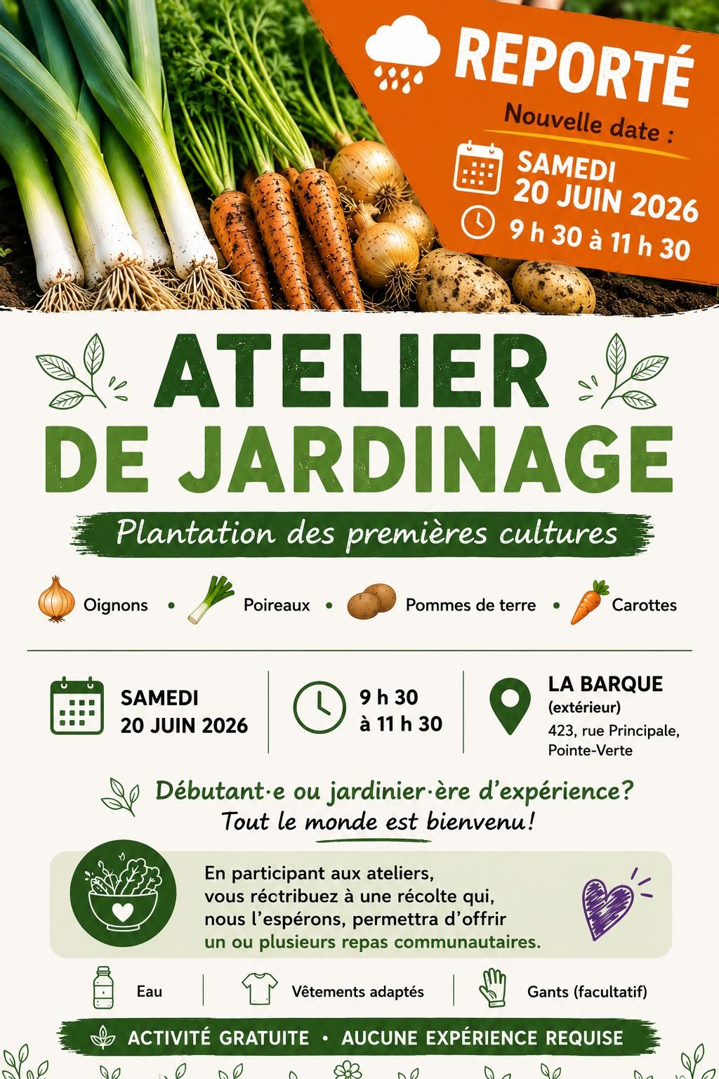 Atelier de jardinage : Plantation des premières cultures